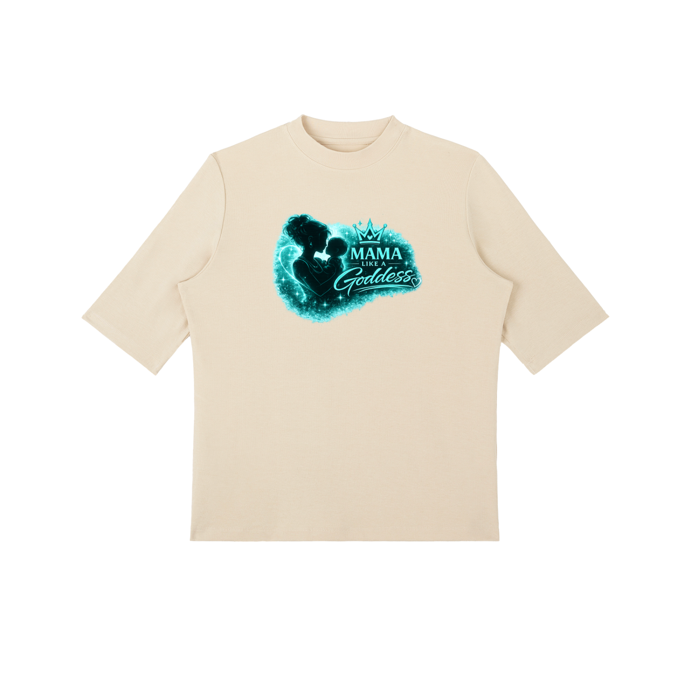 Mama Like A Goddess Essential Mock Neck Short Sleeve T-Shirt