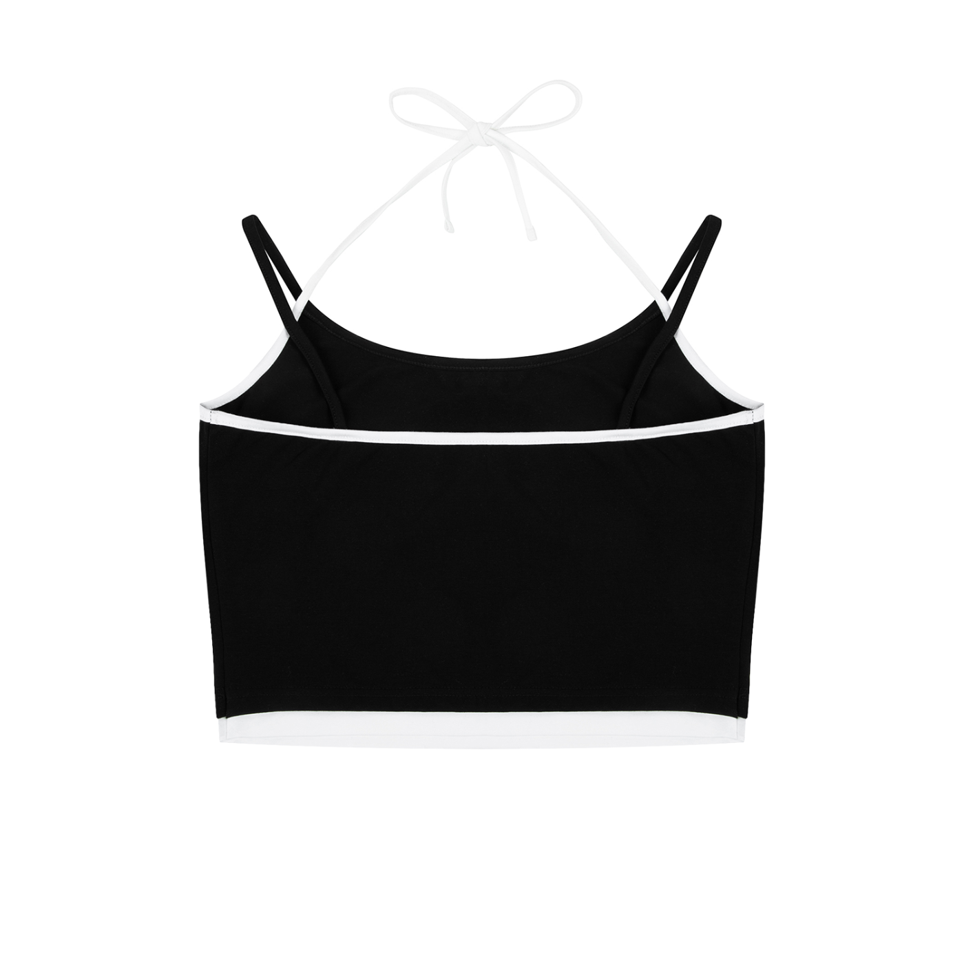 Live Like A Goddess Contrast Binding Halter Tank Top