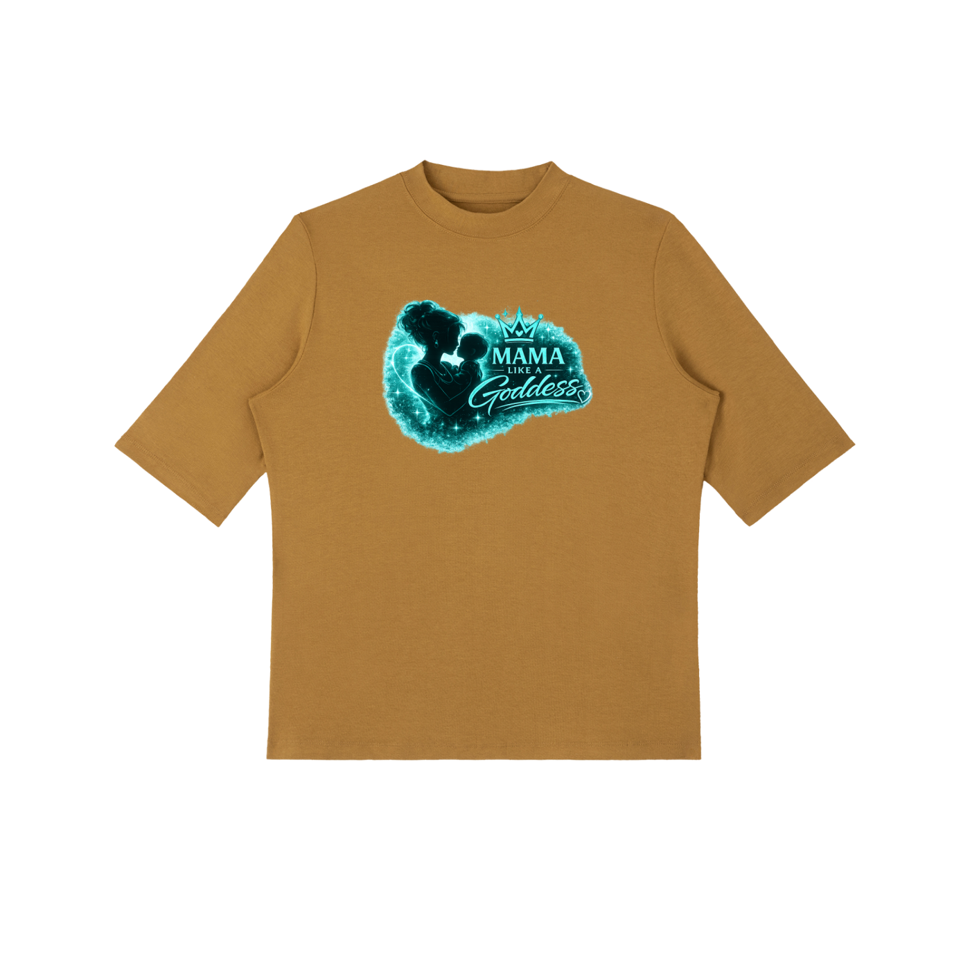 Mama Like A Goddess Essential Mock Neck Short Sleeve T-Shirt