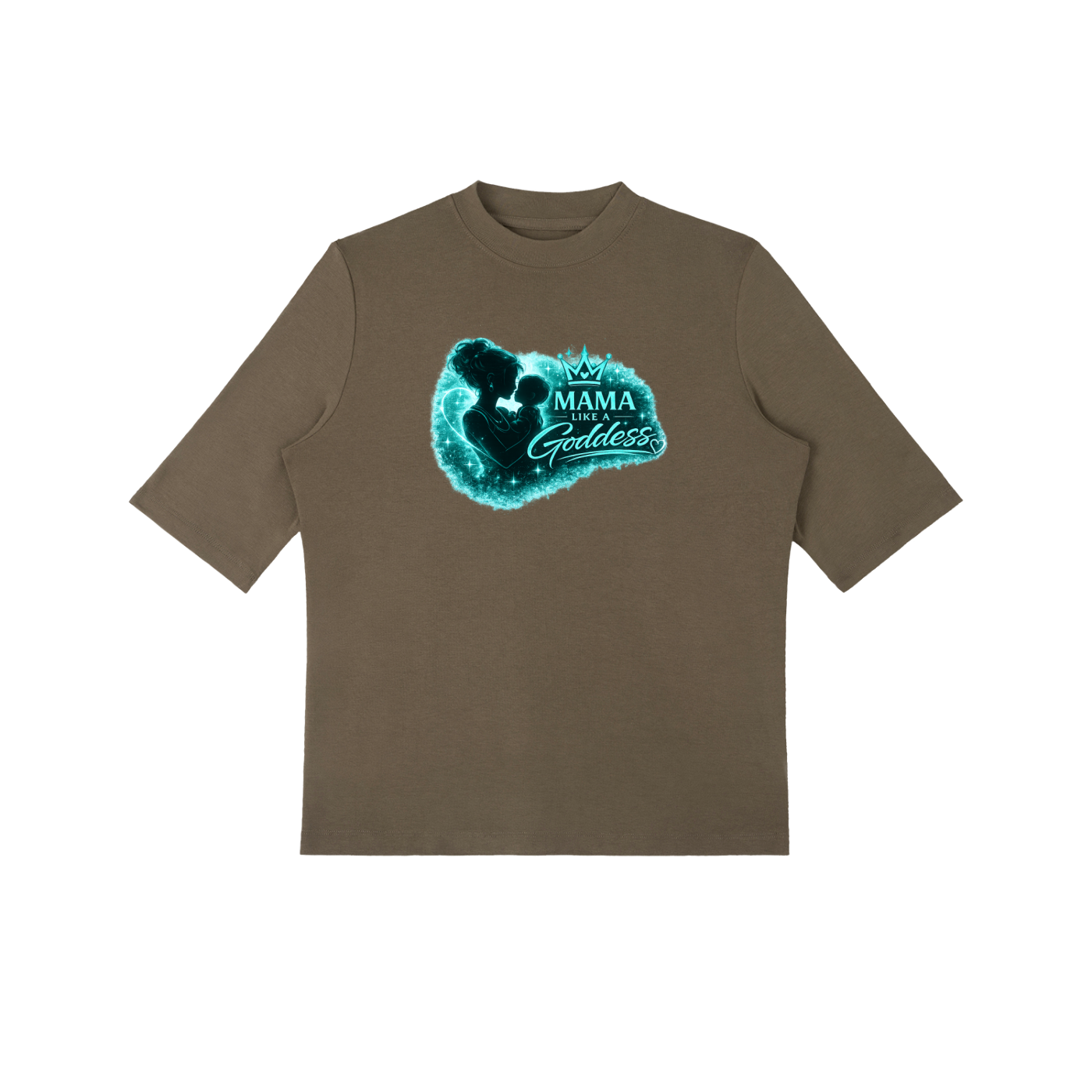 Mama Like A Goddess Essential Mock Neck Short Sleeve T-Shirt