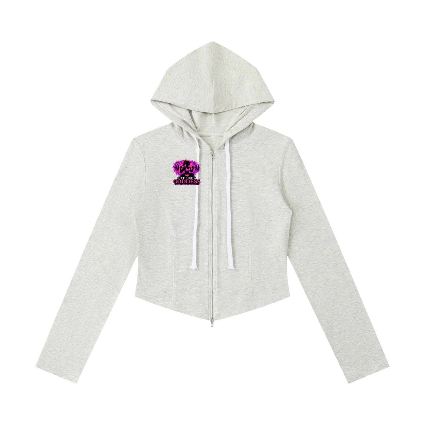 Lift Like A Goddess Women's Slim Cropped Full Zip Hoodie