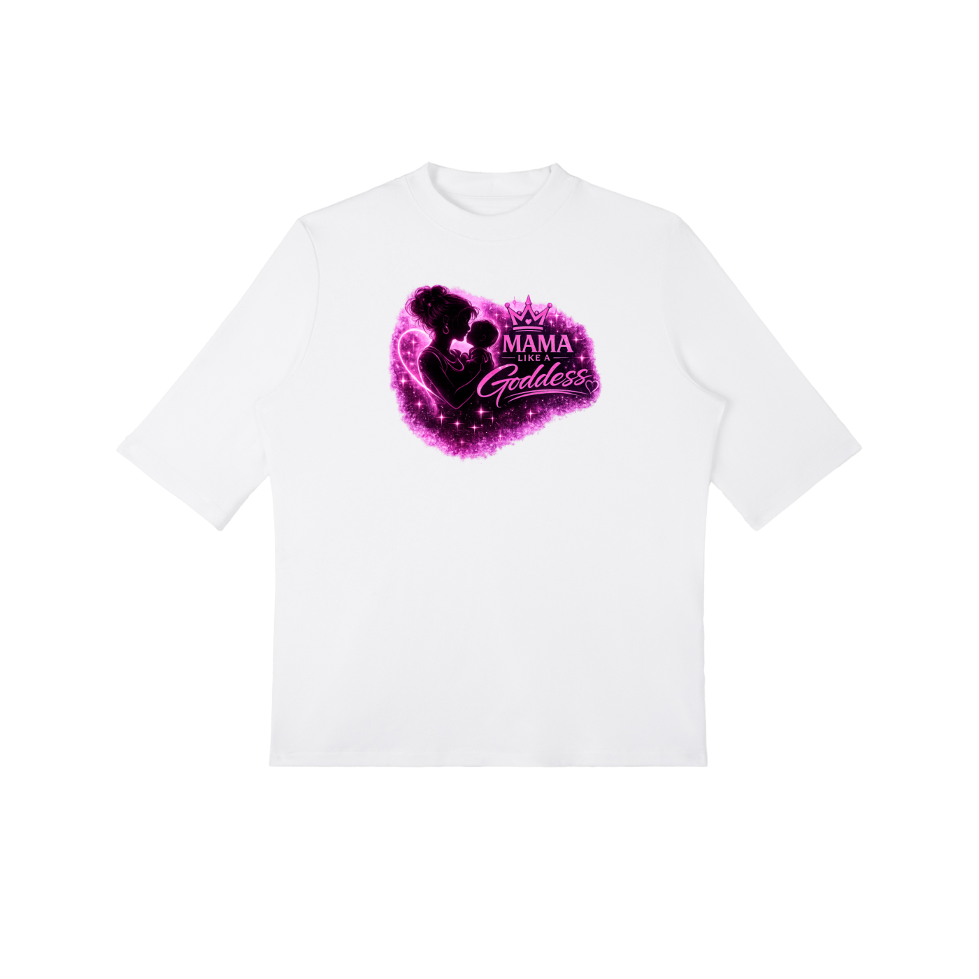 Mama Like A Goddess Essential Mock Neck Short Sleeve T-Shirt