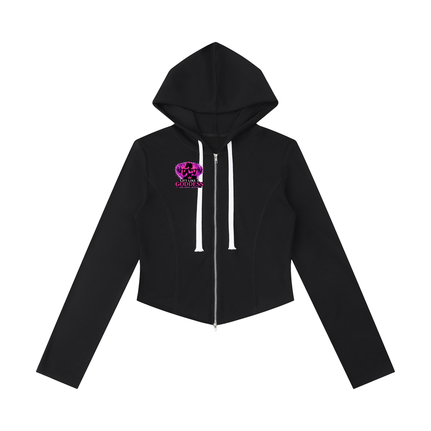 Lift Like A Goddess Women's Slim Cropped Full Zip Hoodie