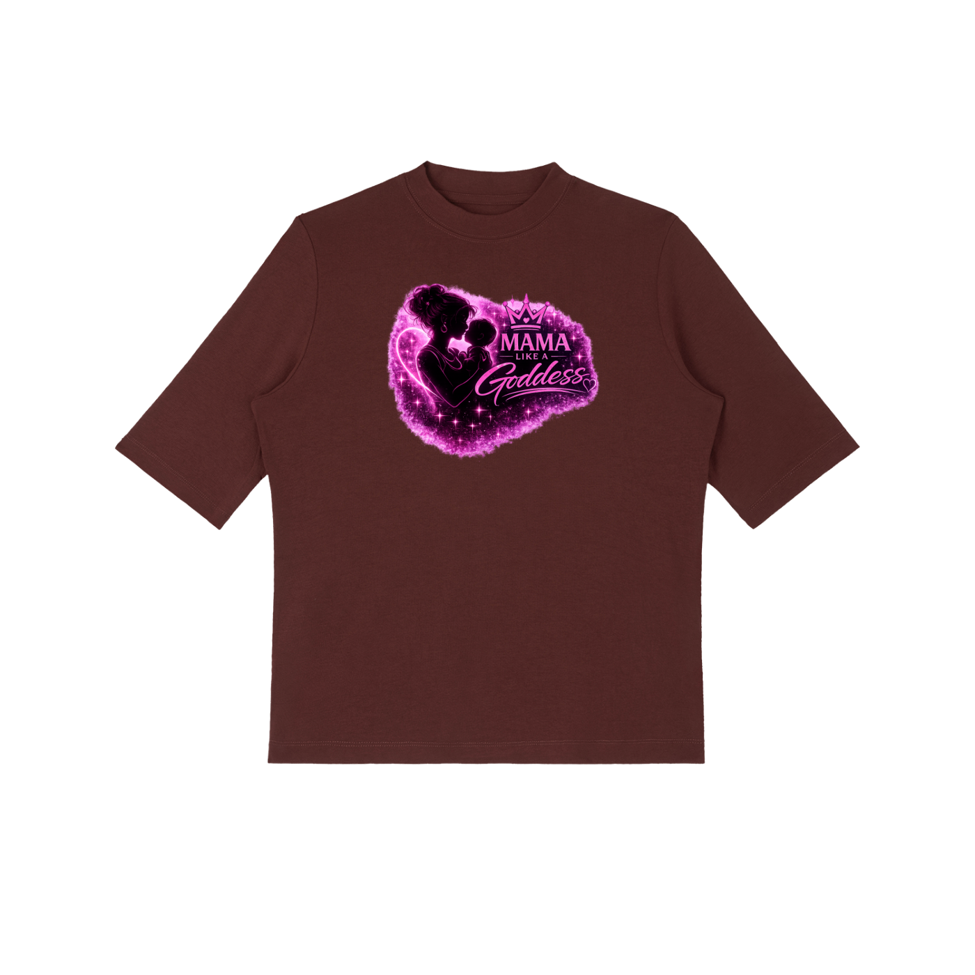 Mama Like A Goddess Essential Mock Neck Short Sleeve T-Shirt