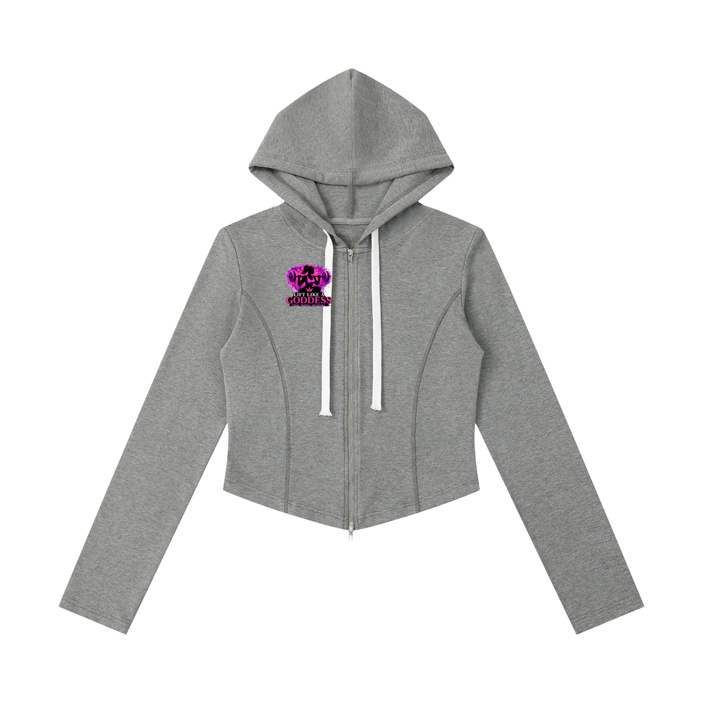Lift Like A Goddess Women's Slim Cropped Full Zip Hoodie