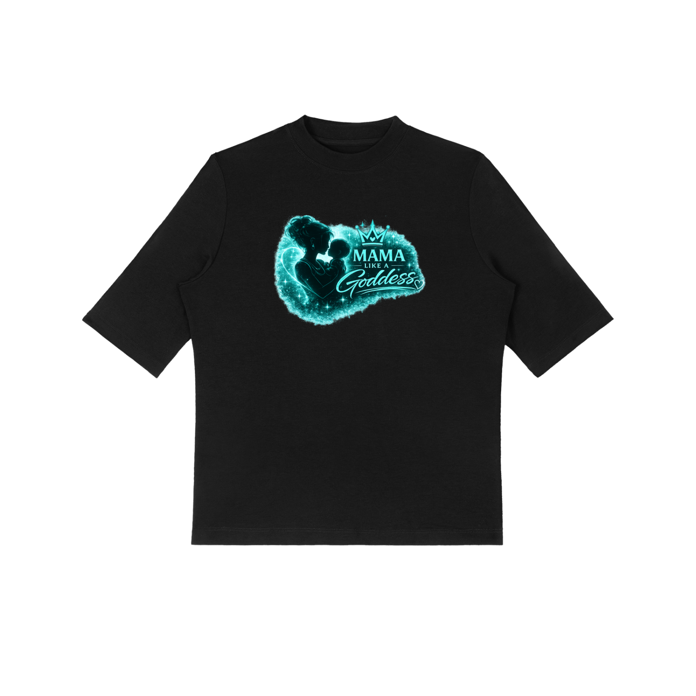 Mama Like A Goddess Essential Mock Neck Short Sleeve T-Shirt